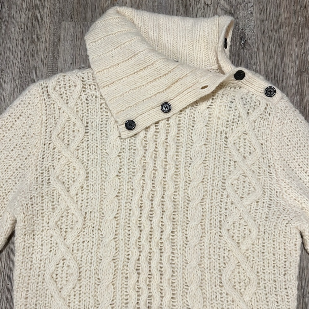 Gap Wool/Camel Hair Turtle Neck With Buttons Knit Sweater​ - Picture 3 of 13